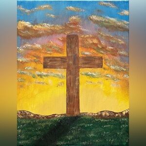 Sunset Cross Canvas Art